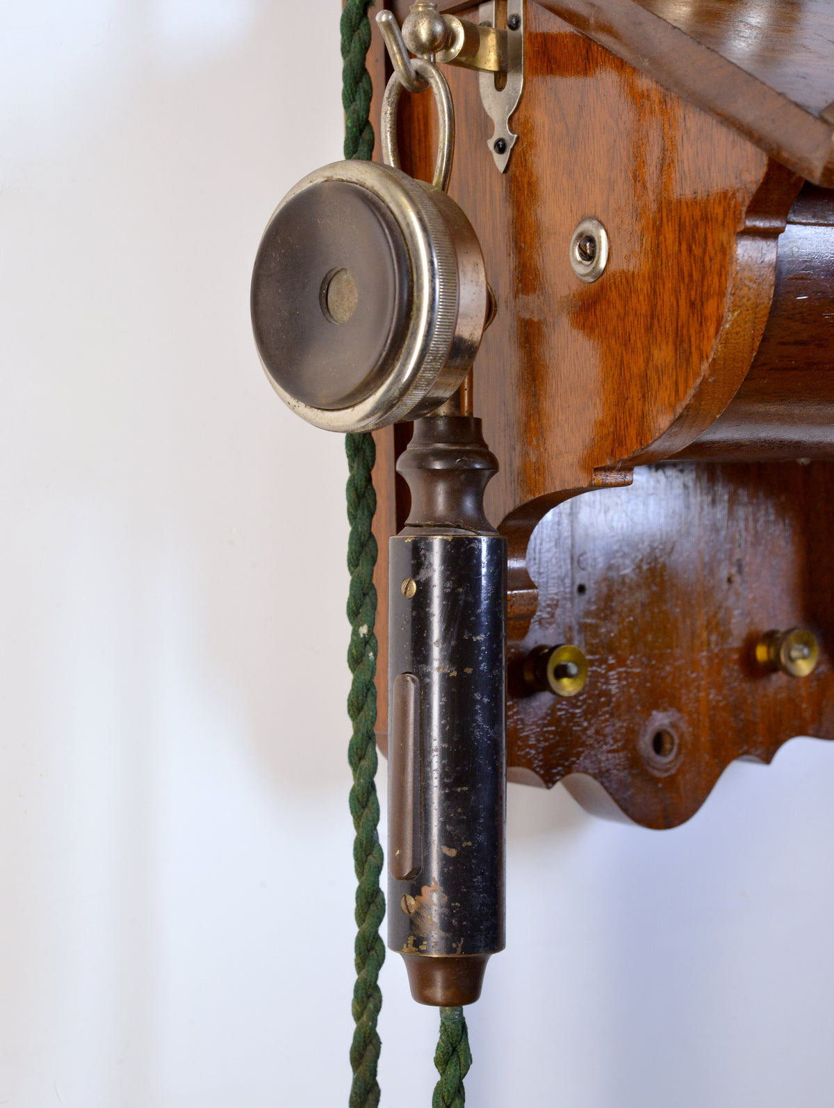 Antique Swedish Wooden Wall Telephone L.M. Ericsson model 305 Crank Magneto 1918