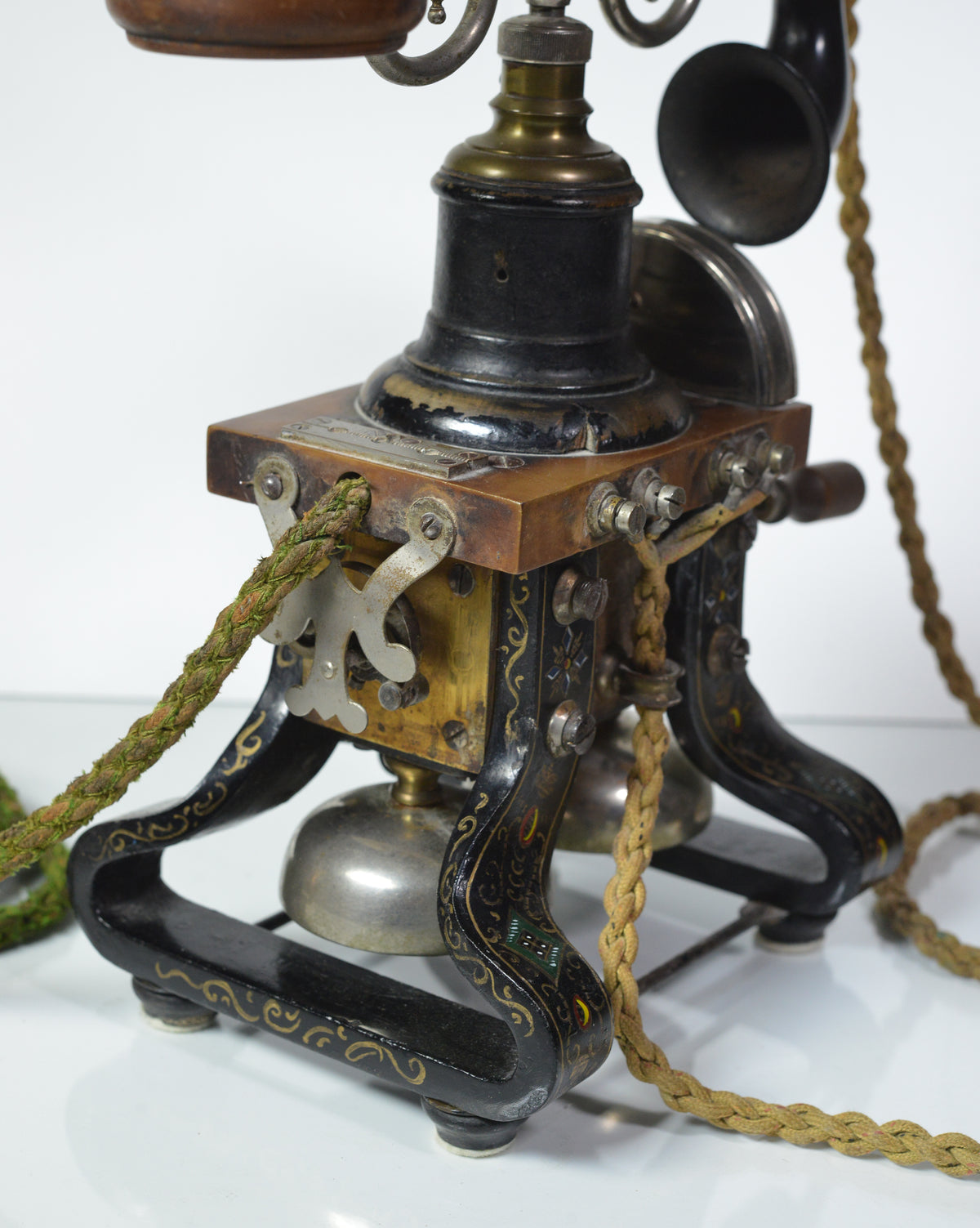 Antique L. M. Ericsson AC 110 Iron Skeleton Telephone Taxen Eiffel Dachshund #1