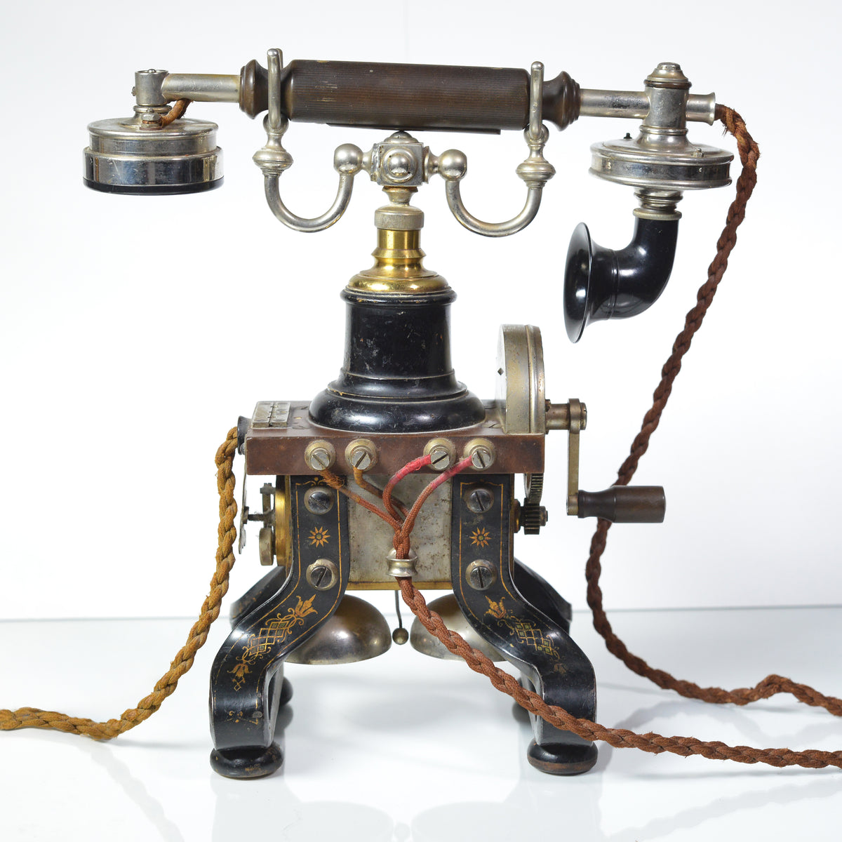 Antique L. M. Ericsson AC 110 Iron Skeleton telephone Taxen Eiffel Dachshund #2