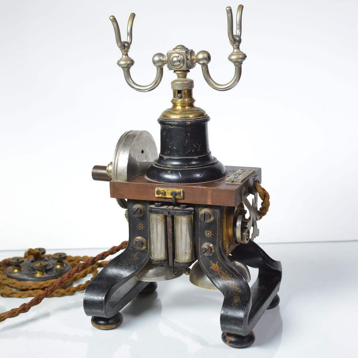 Antique L. M. Ericsson AC 110 Iron Skeleton telephone Taxen Eiffel Dachshund #2