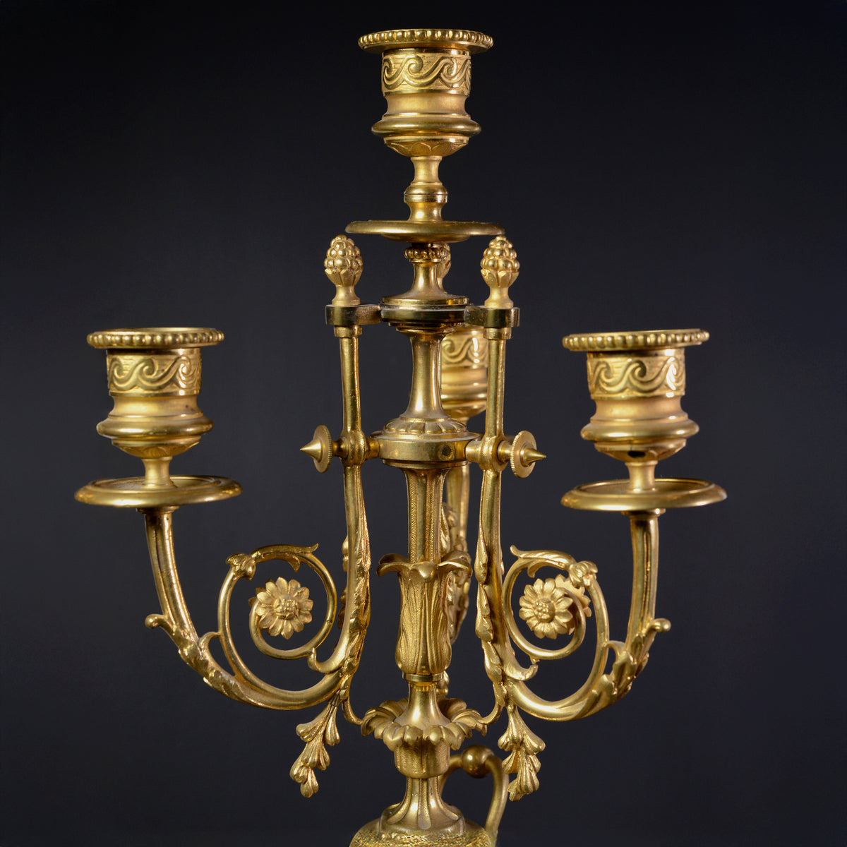 Pair Antique Ormolu Gilt Bronze Renaissance Candelabra of Top Quality 19 century