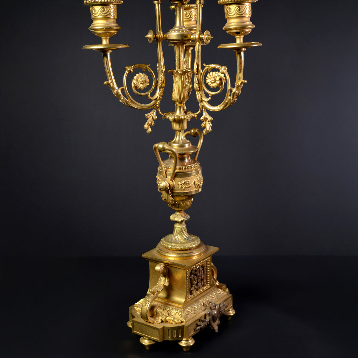 Pair Antique Ormolu Gilt Bronze Renaissance Candelabra of Top Quality 19 century