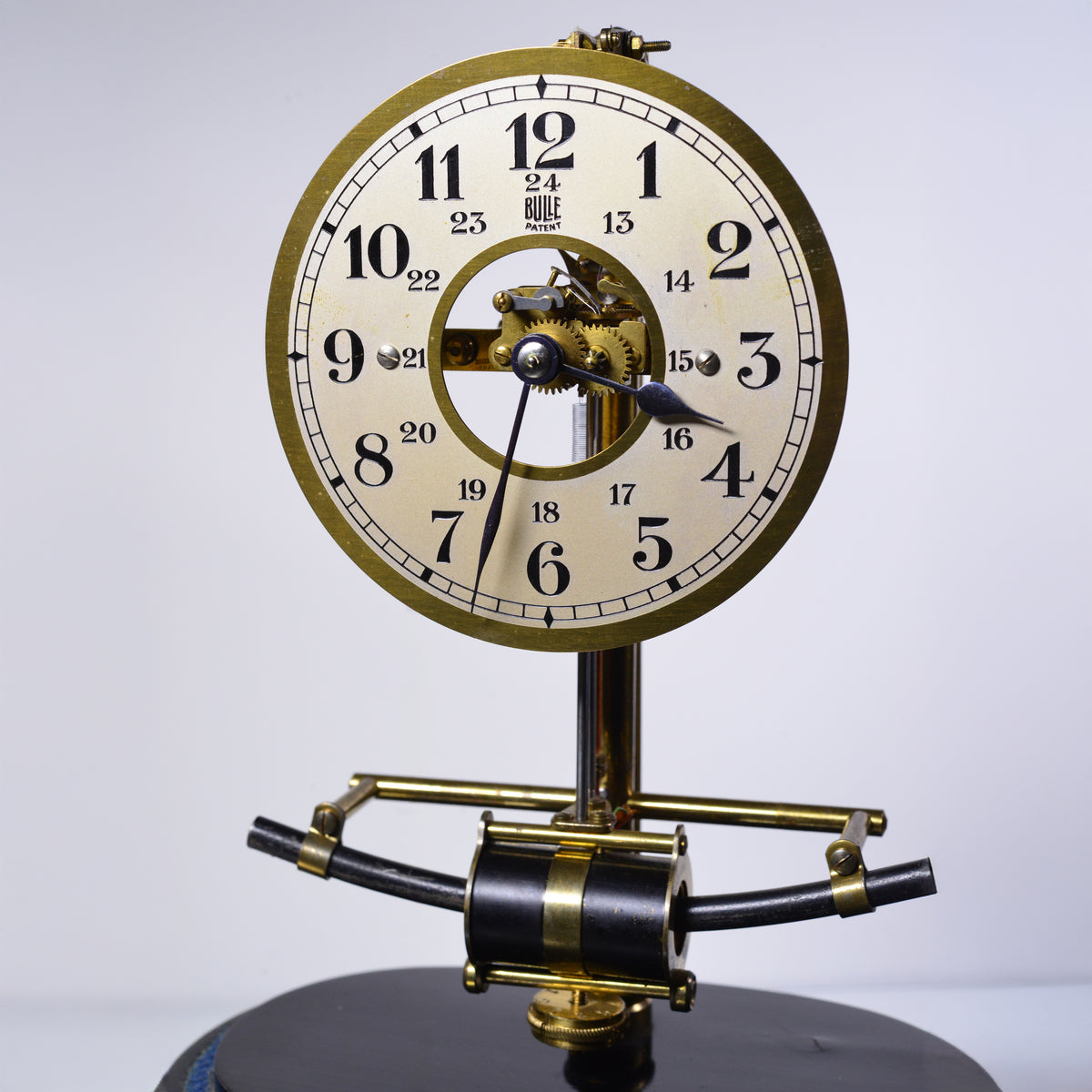 Art Deco French Bulle Electric Clock with Swedish Cut Crystal Dome ca 1930