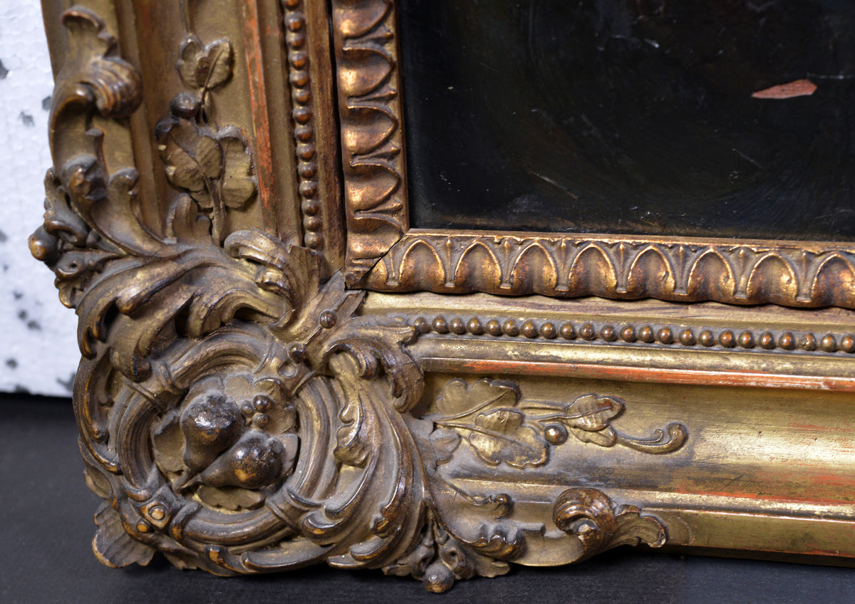 Antique 18th Century Neoclassical Oil Portrait Young Lady Turban Unknown Master