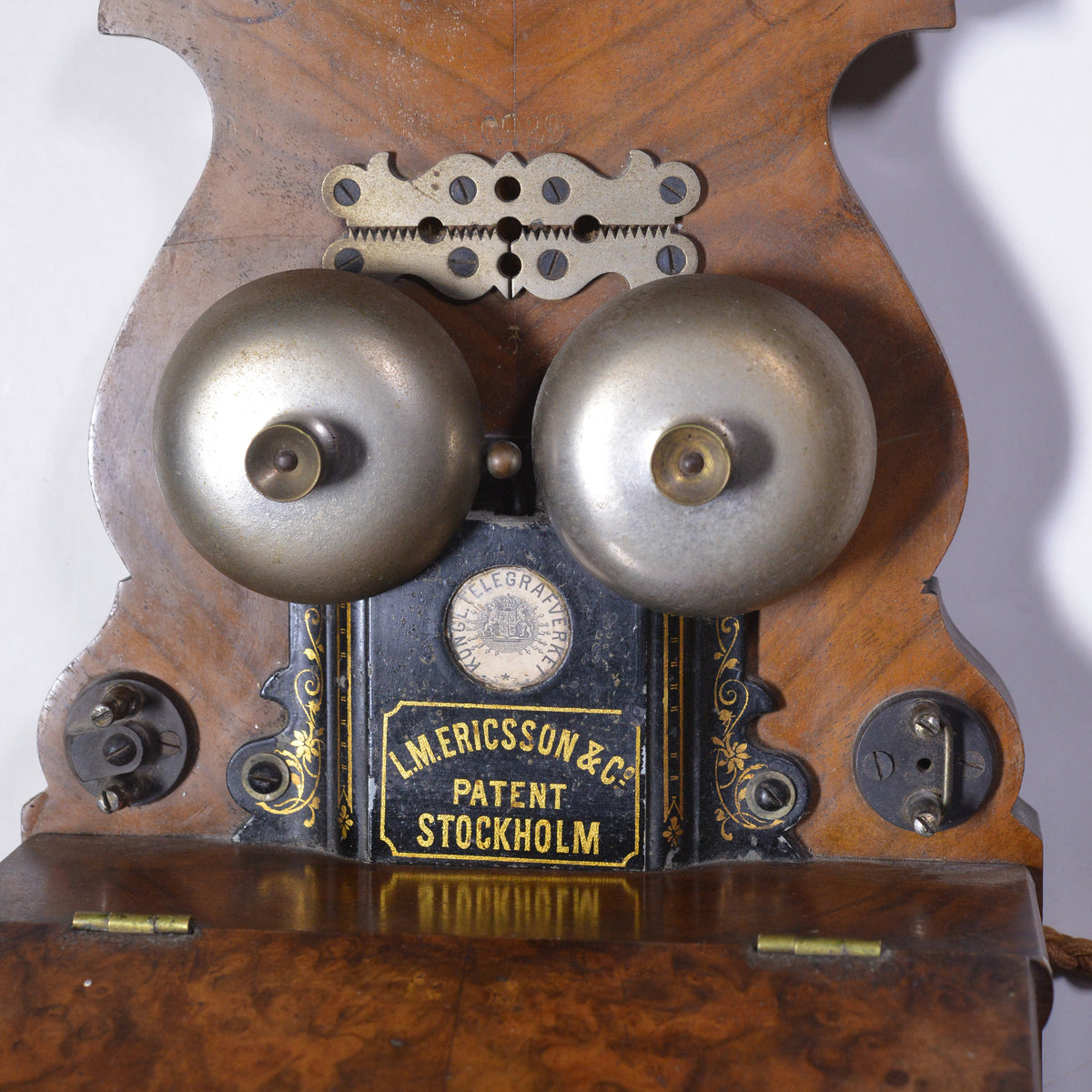 1891 Antique LM Ericsson Swedish Victorian Walnut Wall Telephone Crank Magneto
