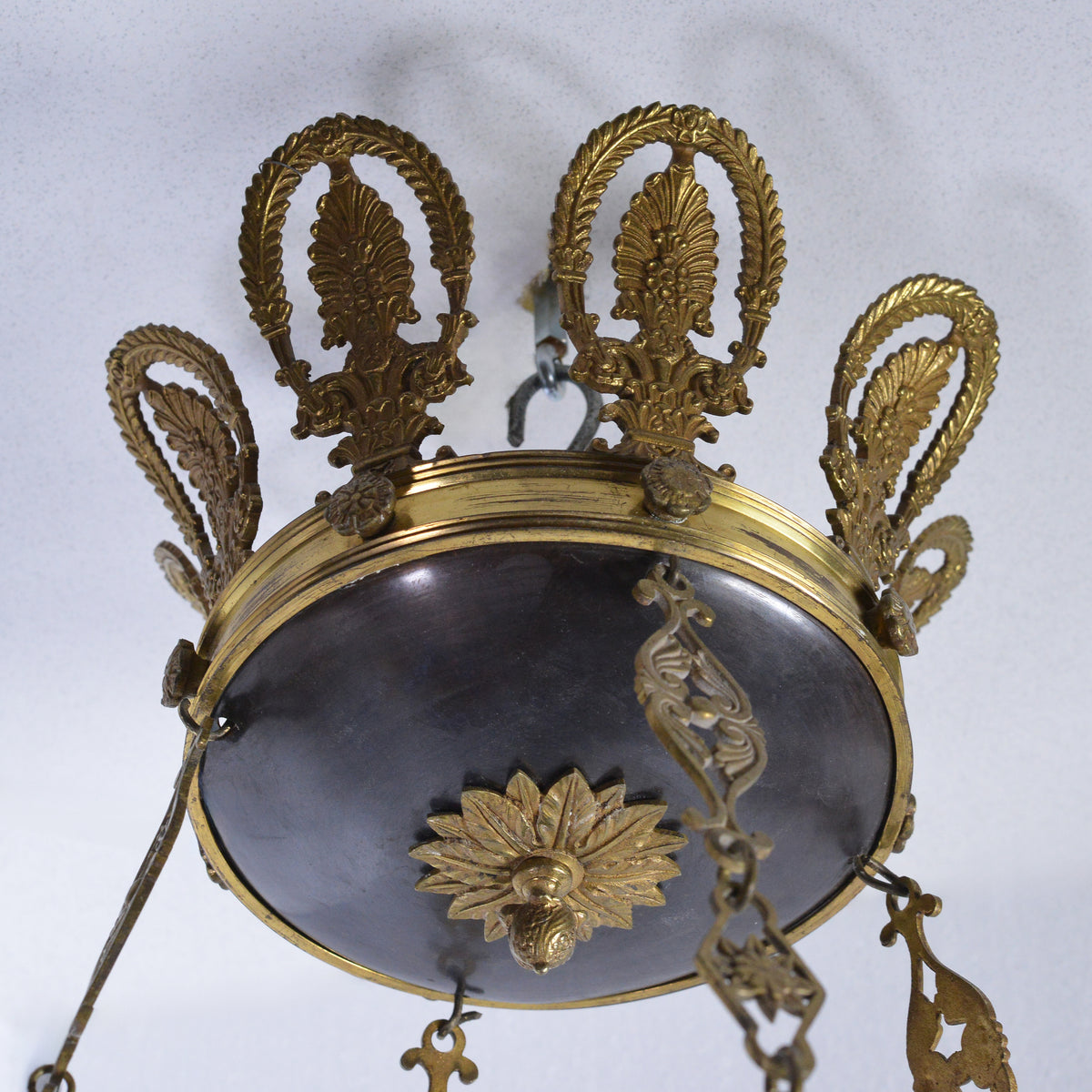 Antique Late 19th Century French Empire Gilt and Patinated Bronze Chandelier