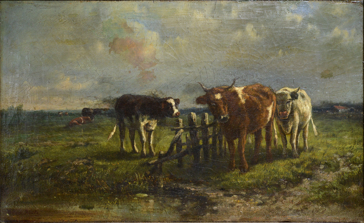 Dutch Pastoral scene Grazing cattle 19th century Oil painting by Willem Maris