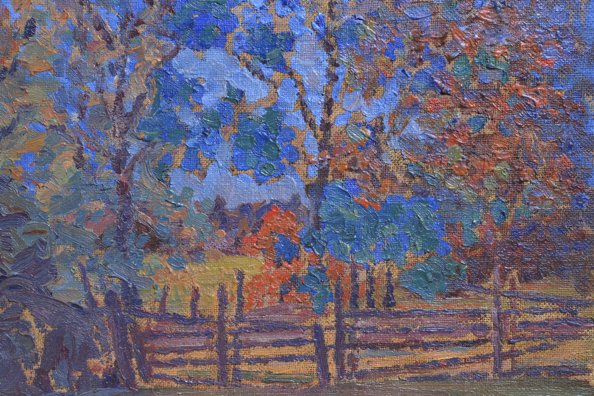 Russian modernist landscape Ural Autumn Motive early 20th century Oil painting