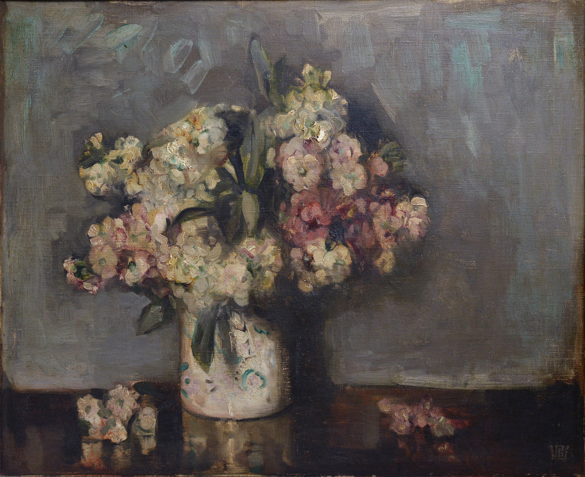 Russian Modern Still life Bouquet of Flowers Early 20th century Oil painting