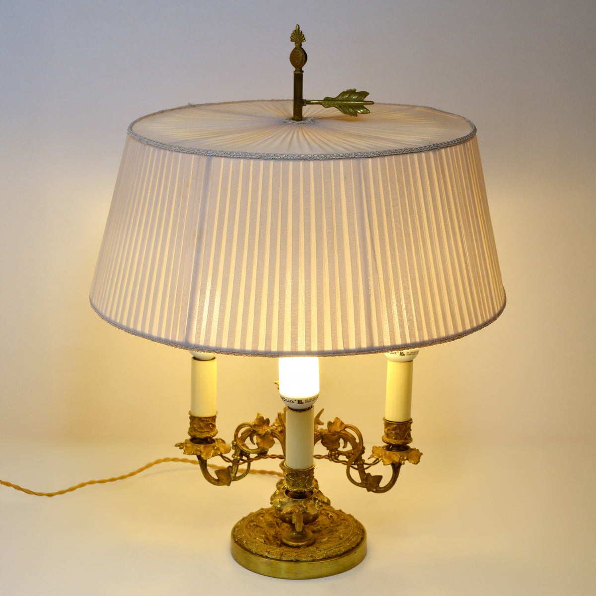 Bouillotte French Lamp Gild Bronze 4 lights Flora Motive Empire Style