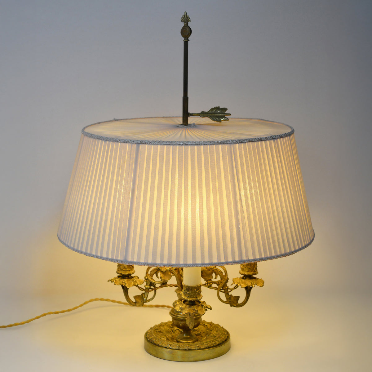 Bouillotte French Lamp Gild Bronze 4 lights Flora Motive Empire Style