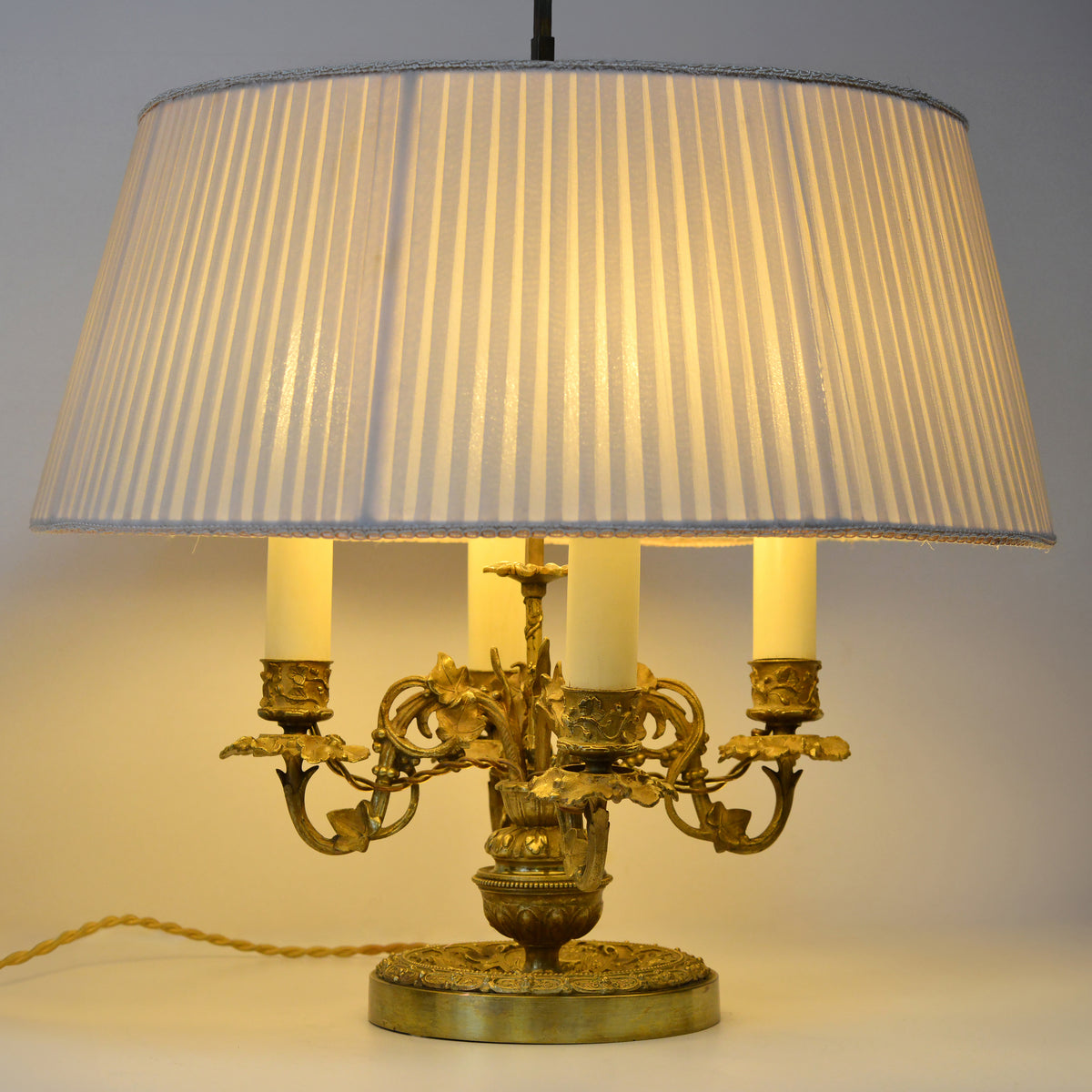 Bouillotte French Lamp Gild Bronze 4 lights Flora Motive Empire Style