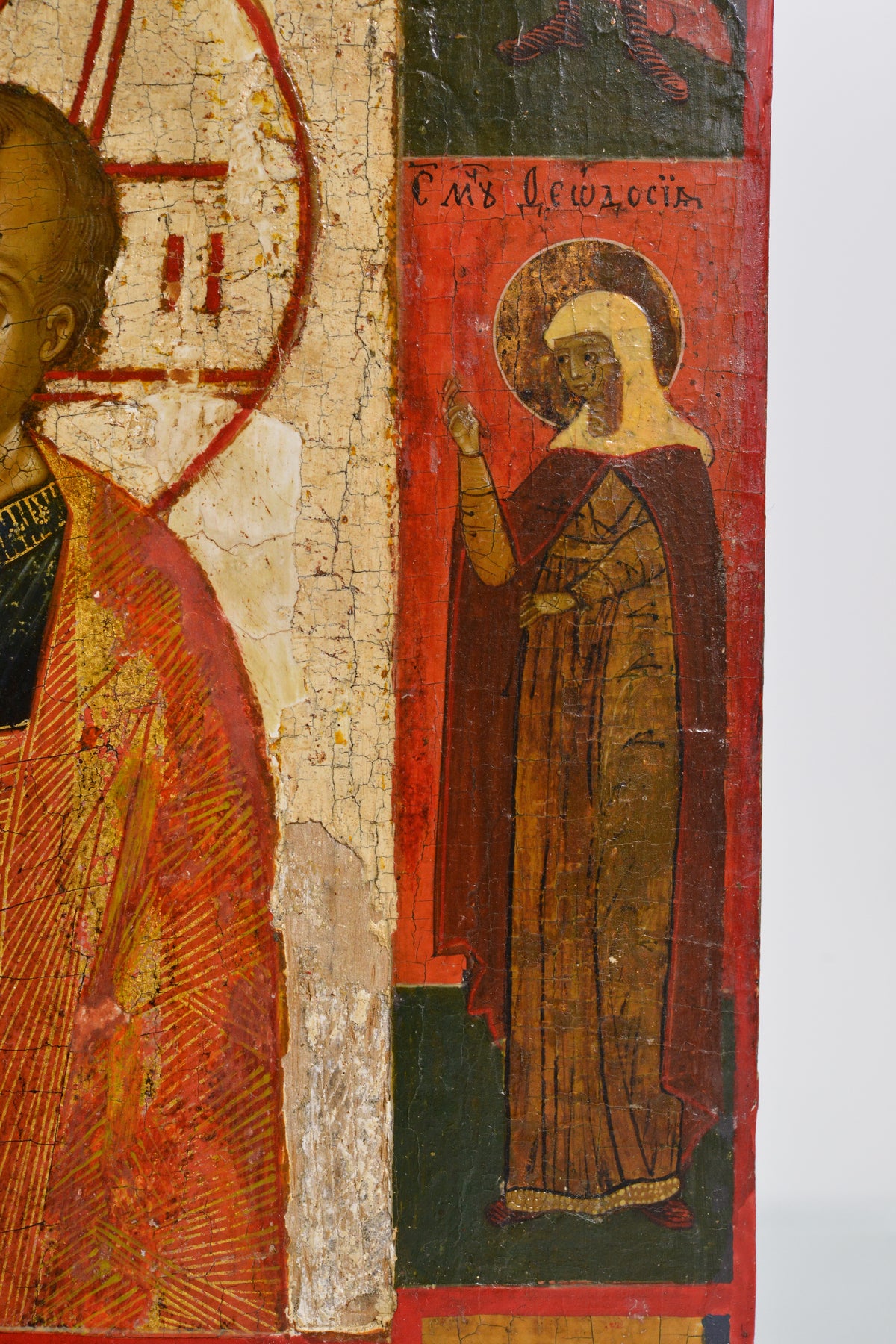 Russian Tempera Icon Our Lady of Kazan with selected Saints mid 19th Century