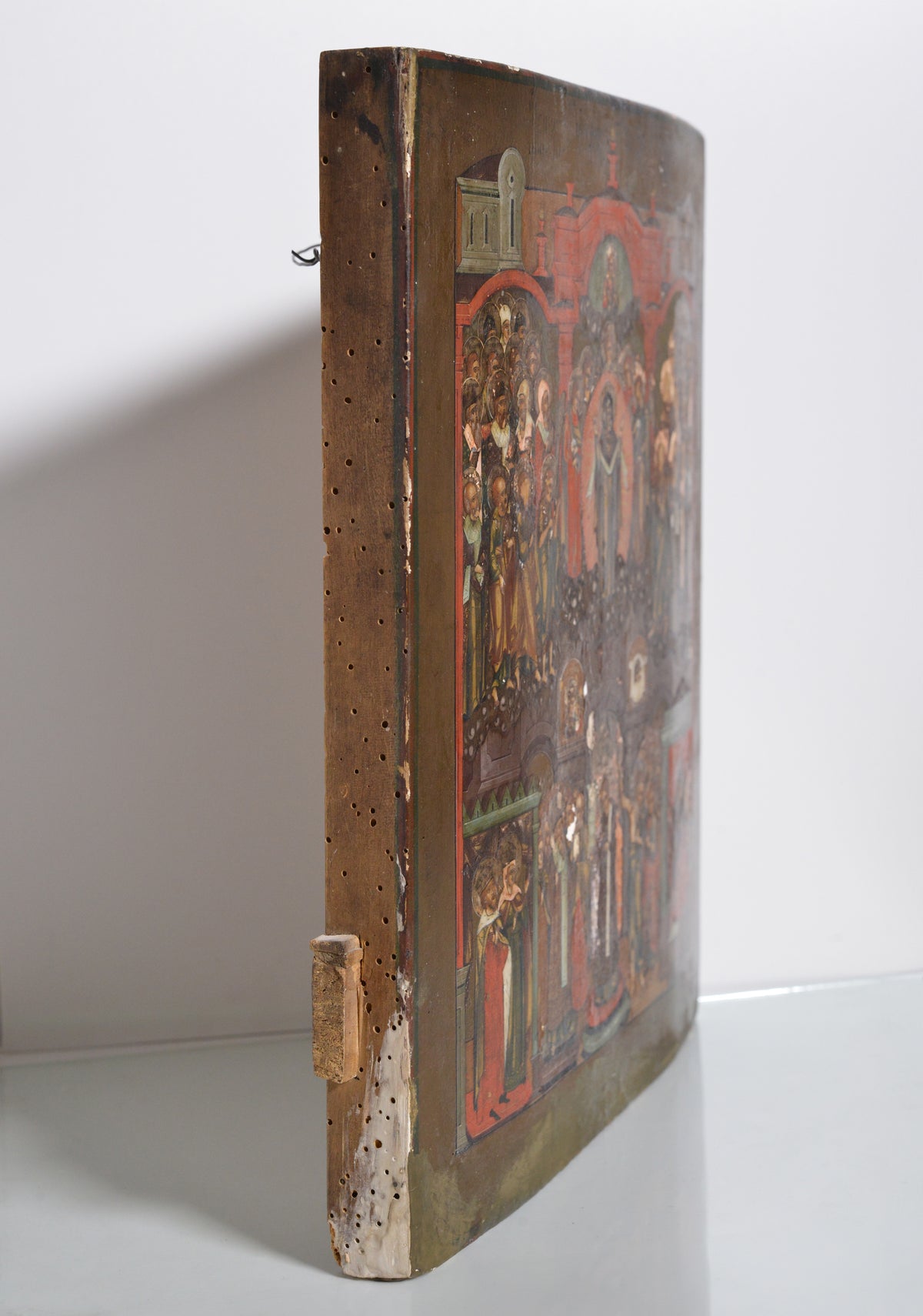 Russian Tempera Icon of the Protection 19th century Intercession of Theotokos