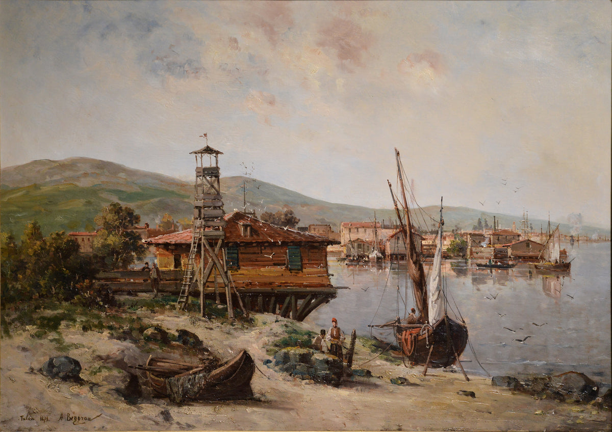 View Coastal in Port of Toulon 19th century Russian Oil painting by A. Beggrov