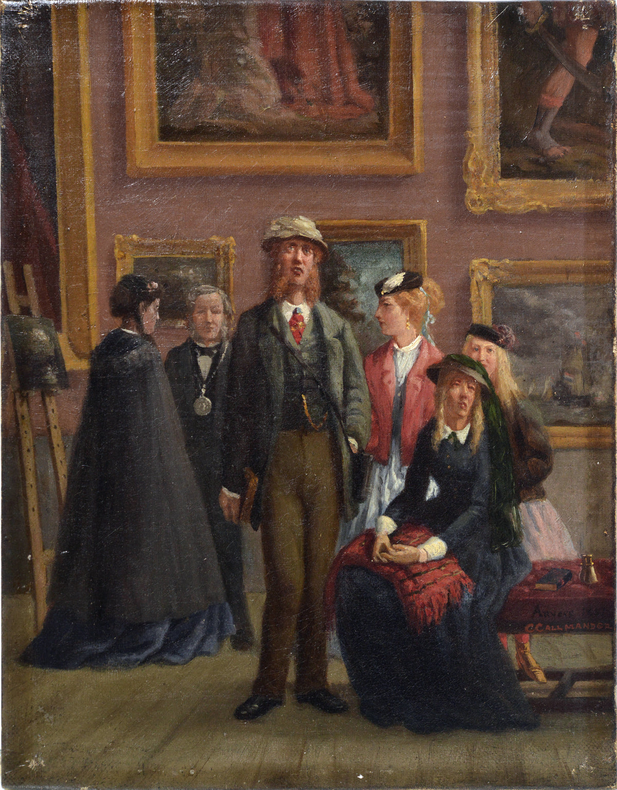 Scene in Antwerp Art Museum 1867 oil painting by listed Swedish genre master