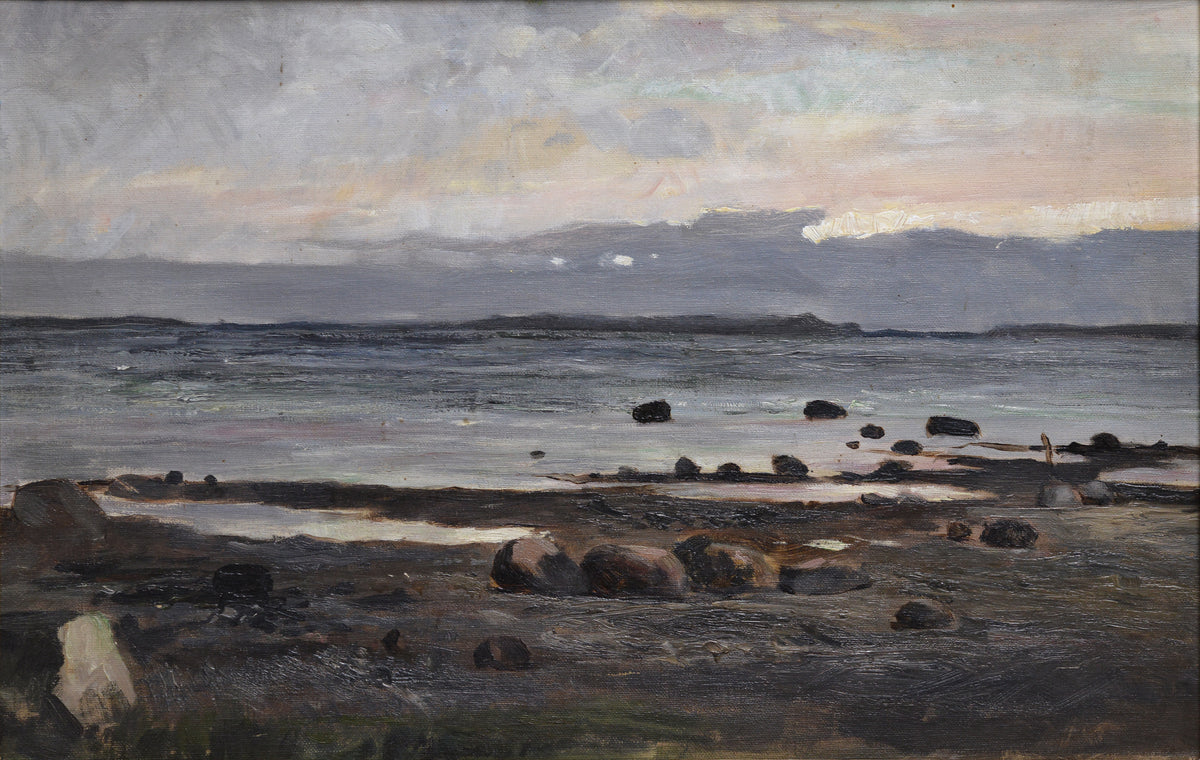 Dramatic Sky Littoral Seascape 19th century Scandinavian Masterwork by Unknown