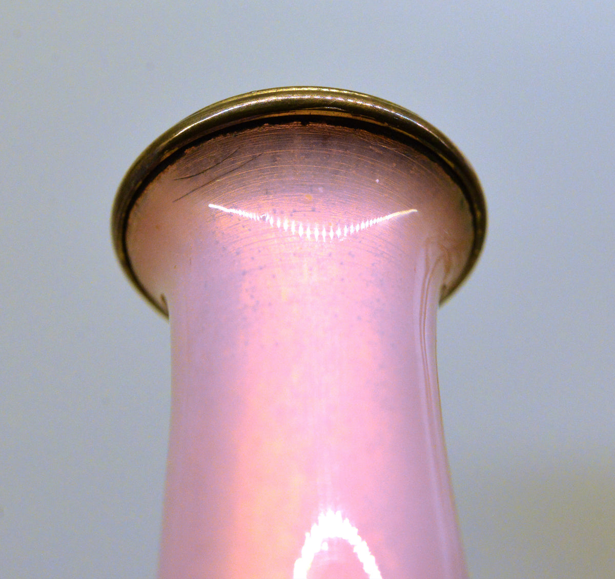 Gilt Silver Pink Enamel Miniature Vase early 20th century Finnish Master