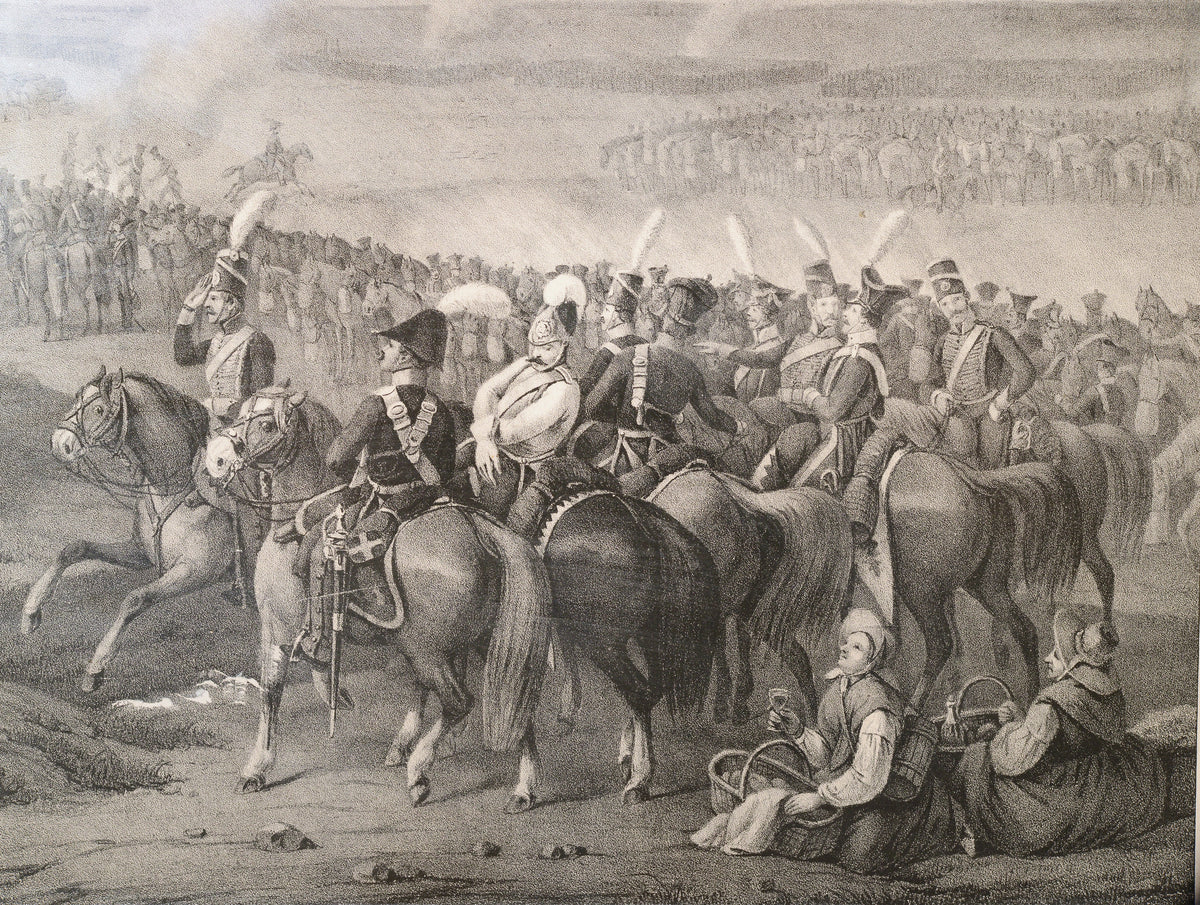Battle of Grossbeeren Large Swedish Lithograph 19th century Napoleon II Wars