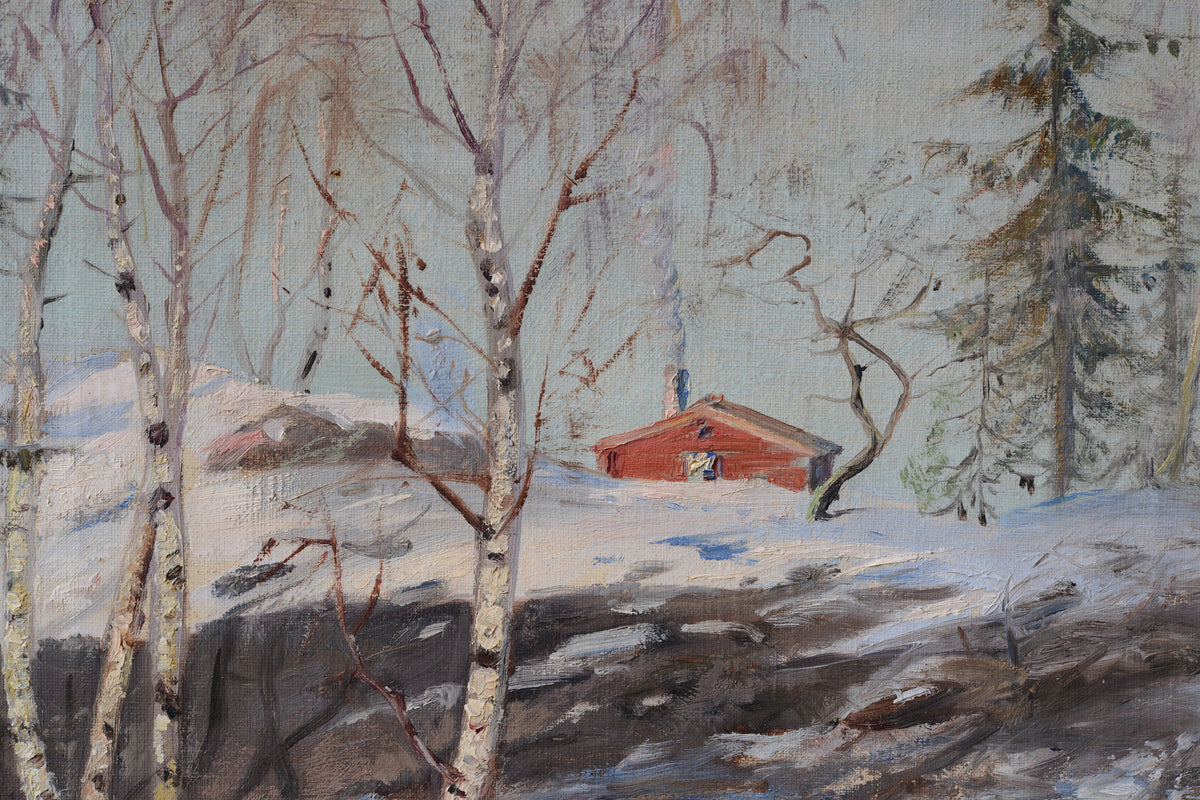 Spring Thaw Landscape Oil Painting 1901 Swedish Artist by Ankarcrona