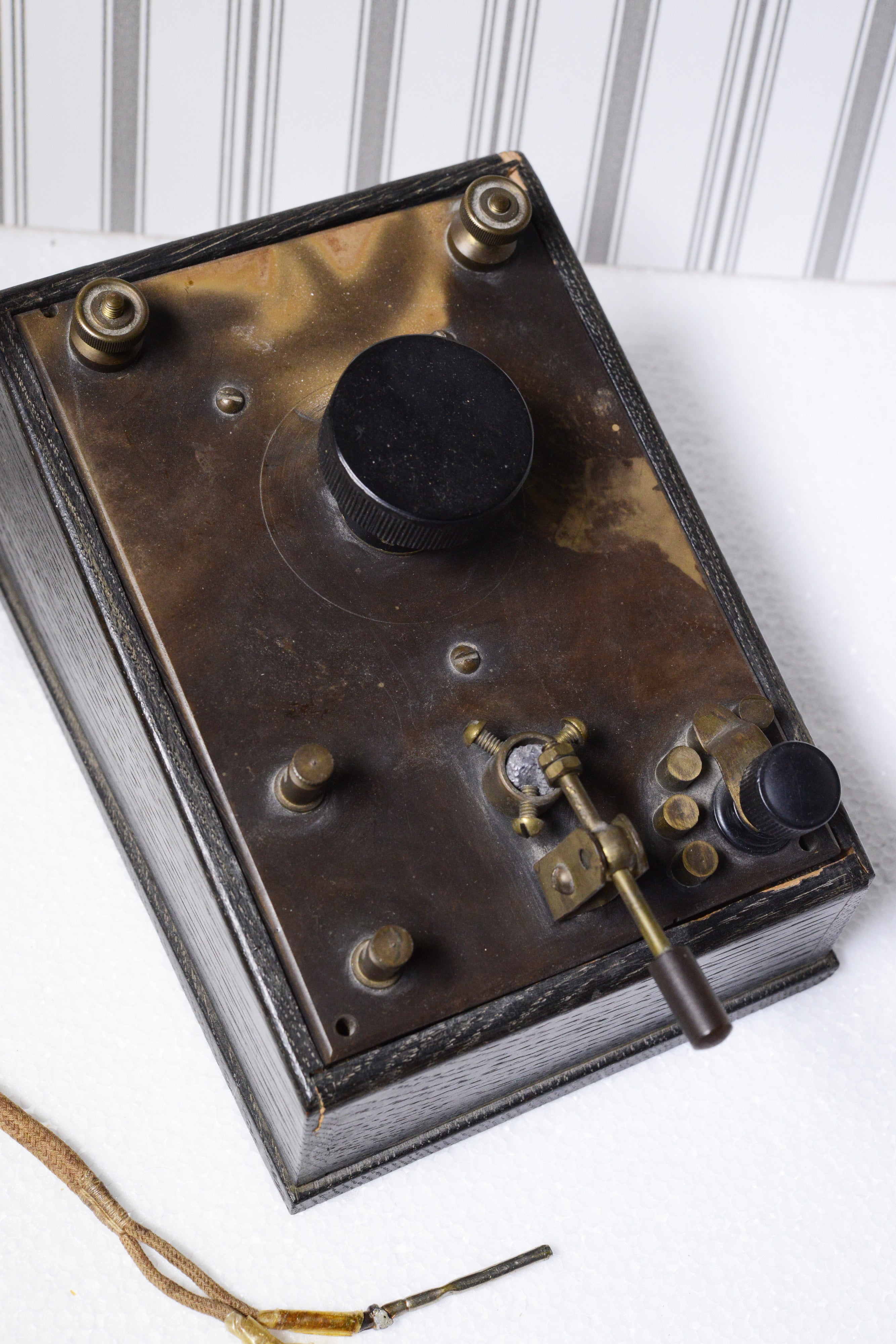 1920 Raido antique 1920s Crystal Radio w 4000 Ohm Telefunken Headphones Awesome E ...