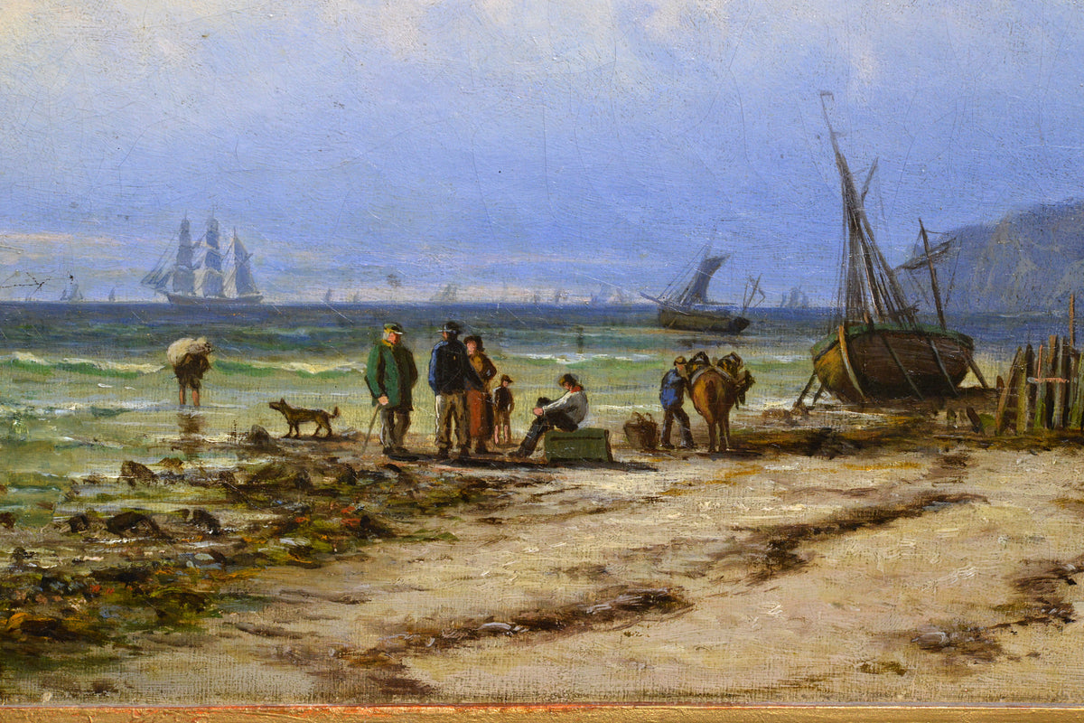 Danish seascape Ship traffic by British coast near Brighton 19th century