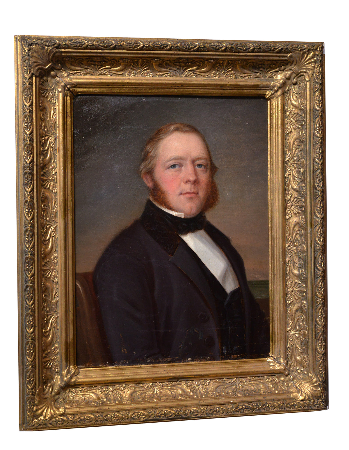 Dated 1856 Gent Portrait by Swedish Master Well Framed Oil painting