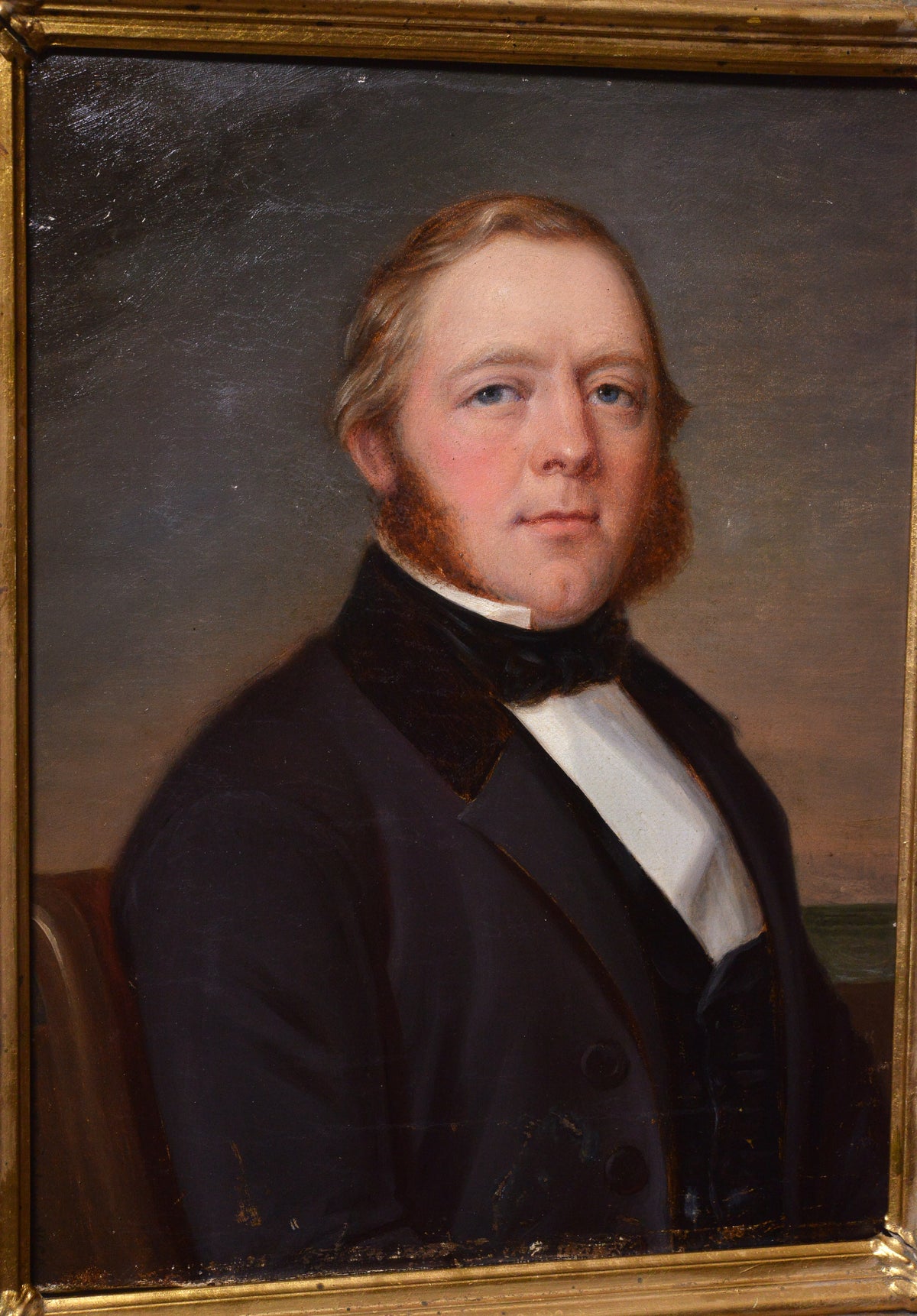 Dated 1856 Gent Portrait by Swedish Master Well Framed Oil painting