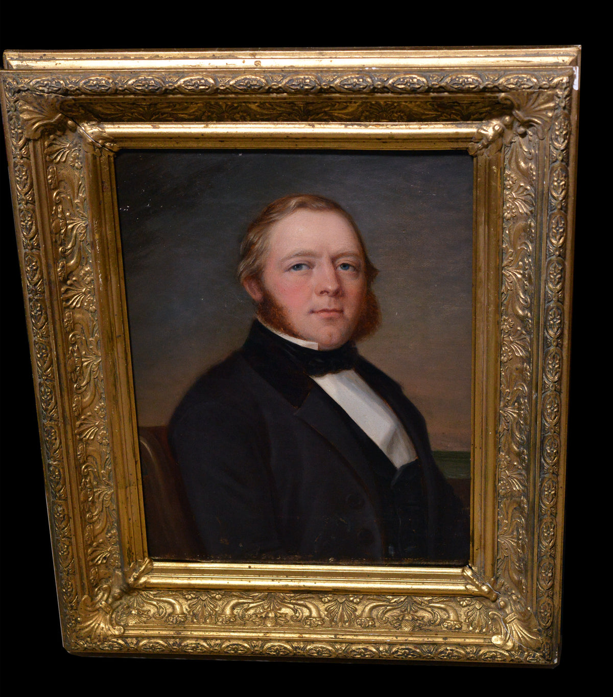 Dated 1856 Gent Portrait by Swedish Master Well Framed Oil painting