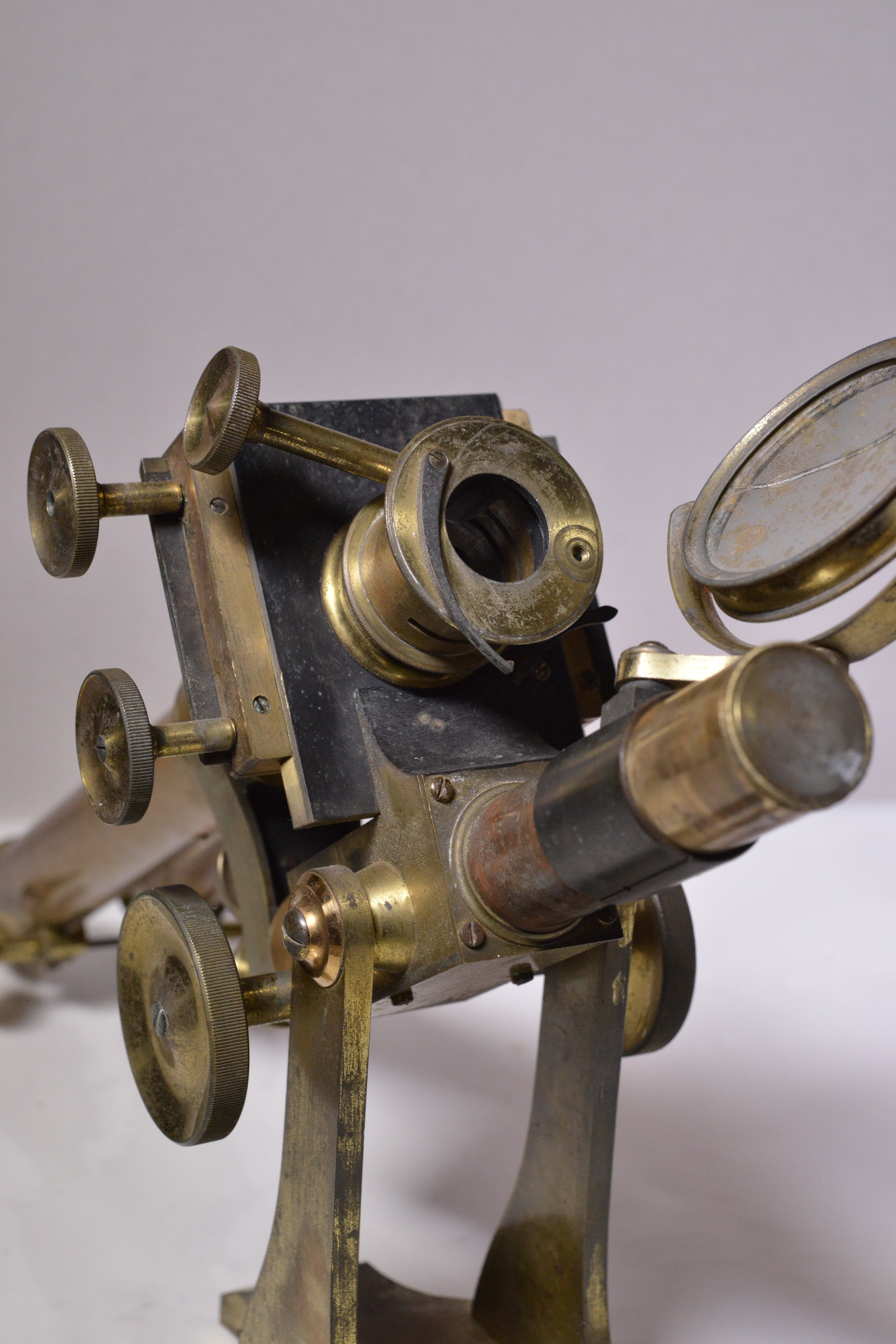 Scarce 1860’s antique british binocular brass microscope set by James ...