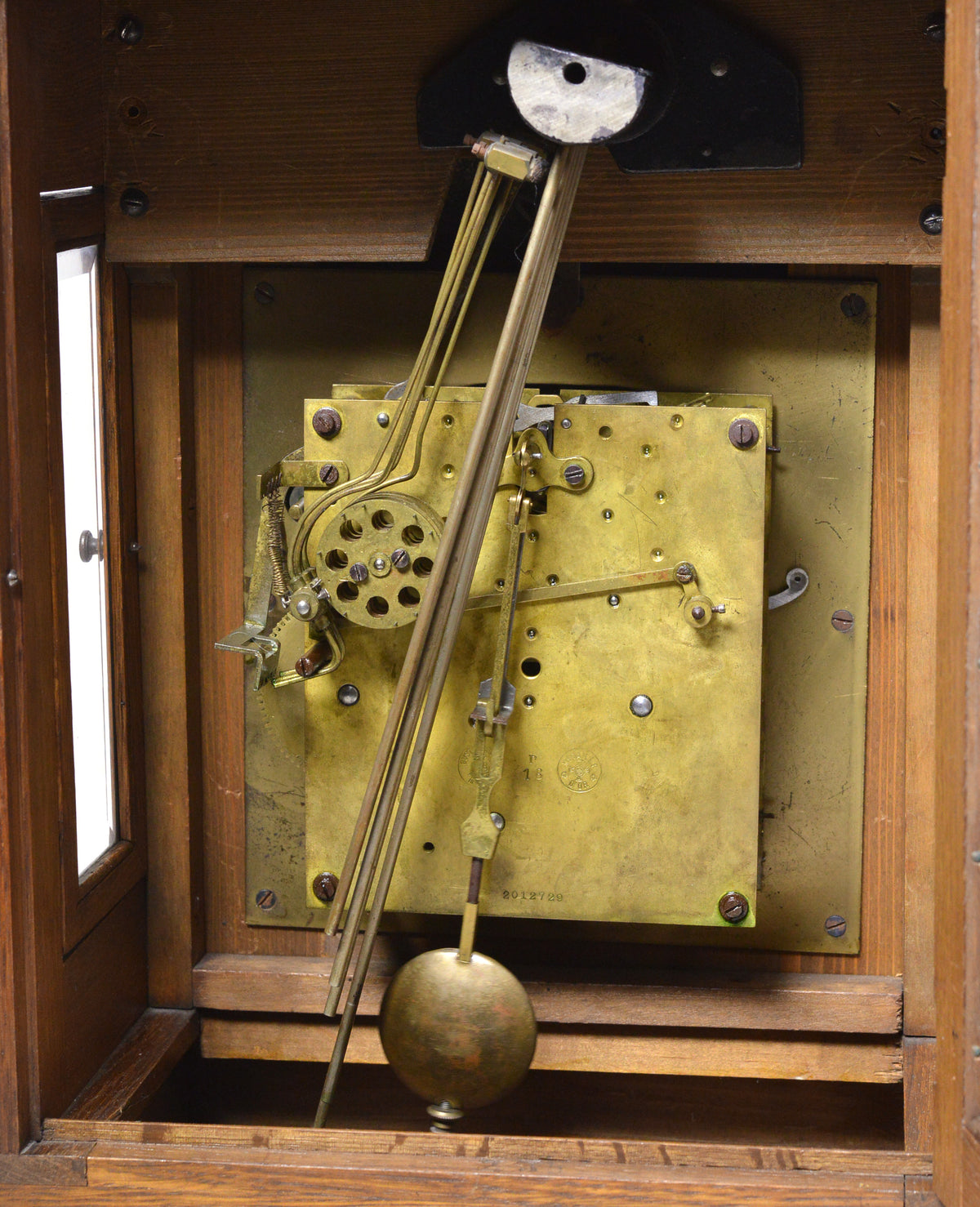 Running 5 Rods Chiming Gustav Becker Library Clock early 20th century