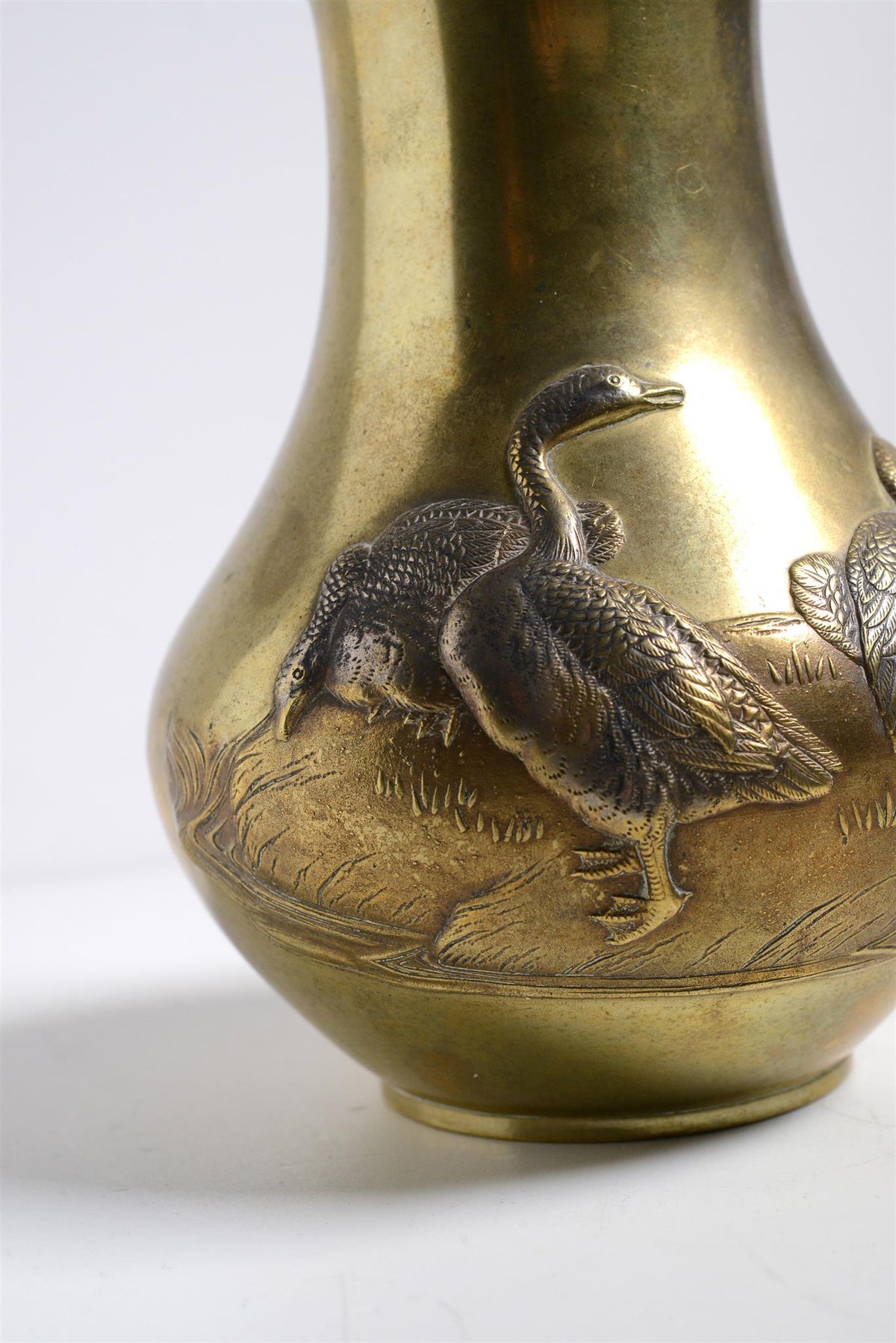 Ornate Japanese Brass Vase