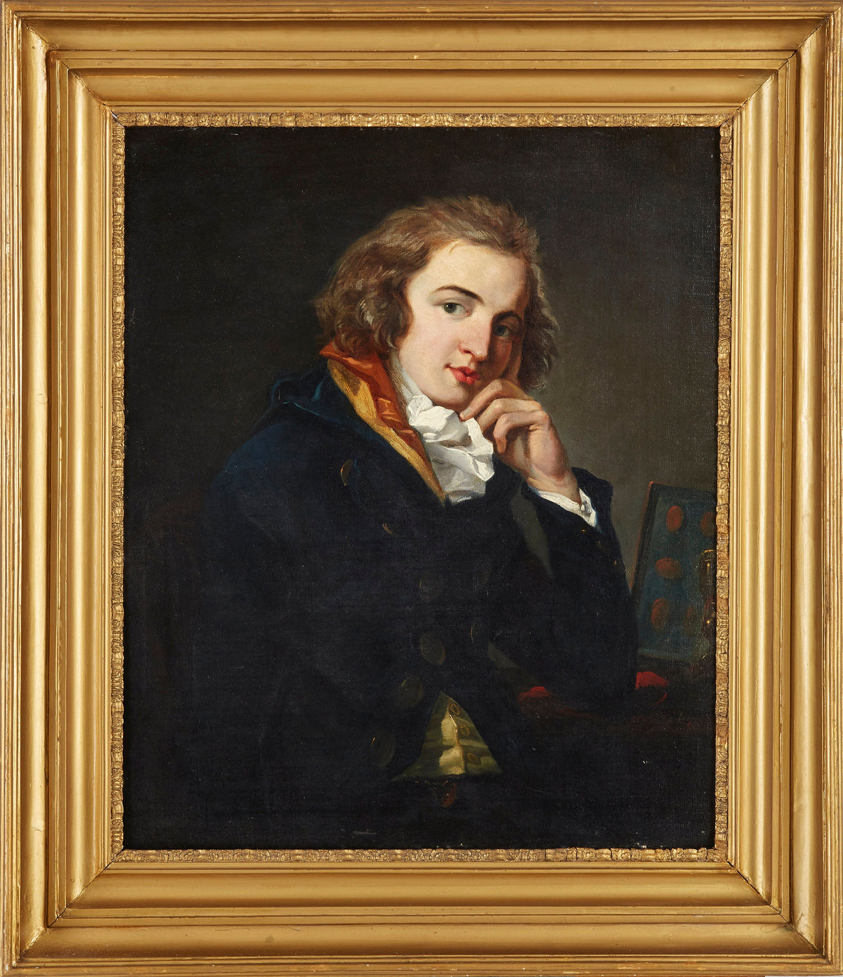 Late 18C to early 19C young gentleman portrait oil attributed to Austrian master