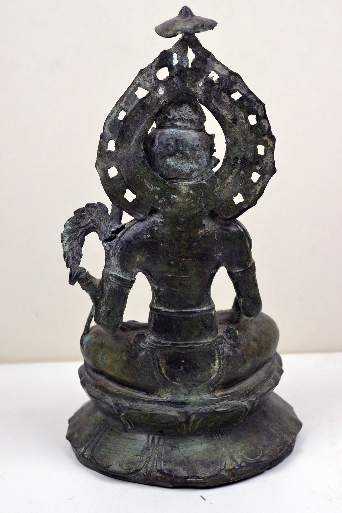 Antique bronze copper figure of buddhist or hinduist goddess statue