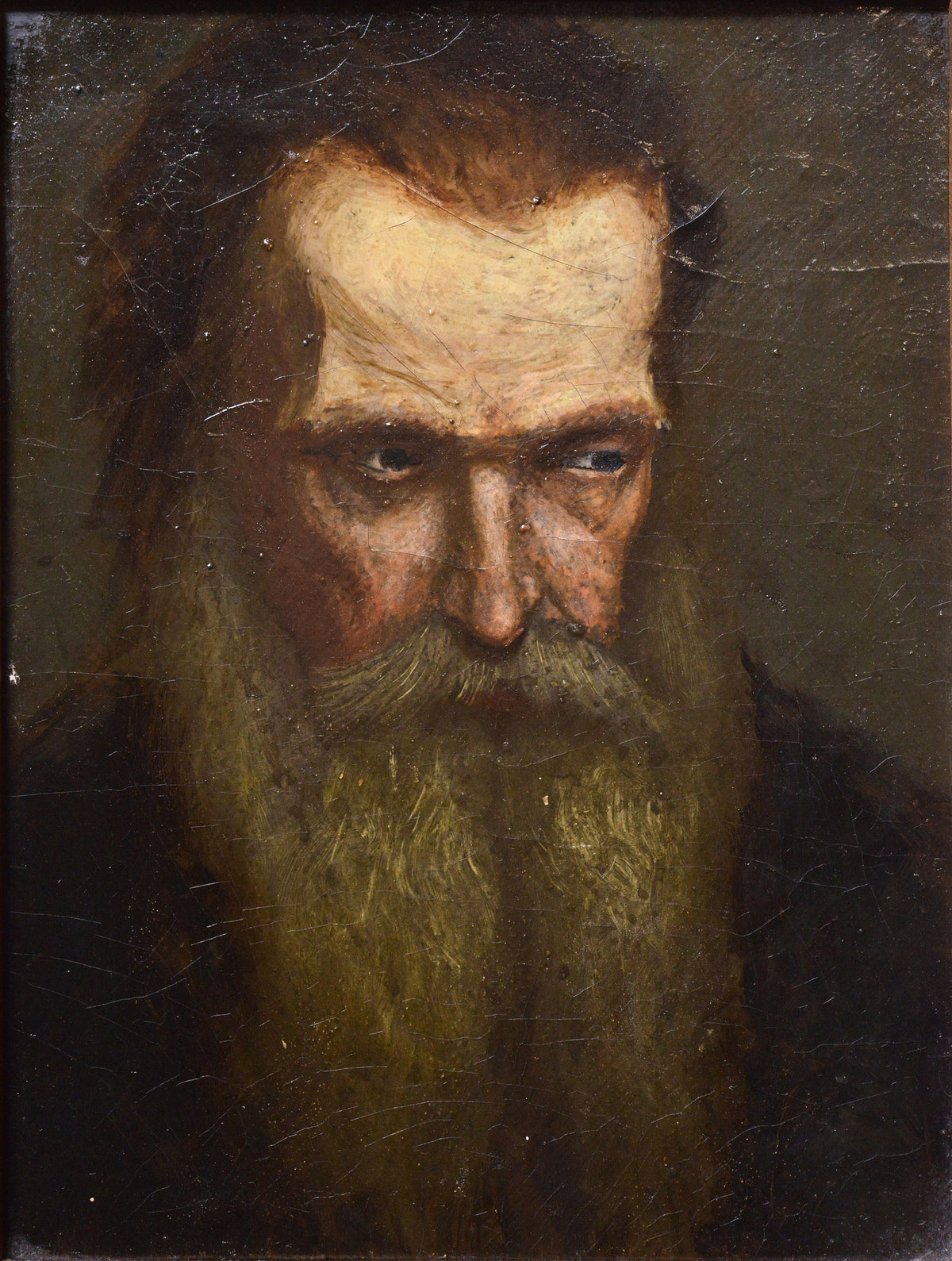 Portrait of thoughtful philosopher early 20C antique painting modernism master