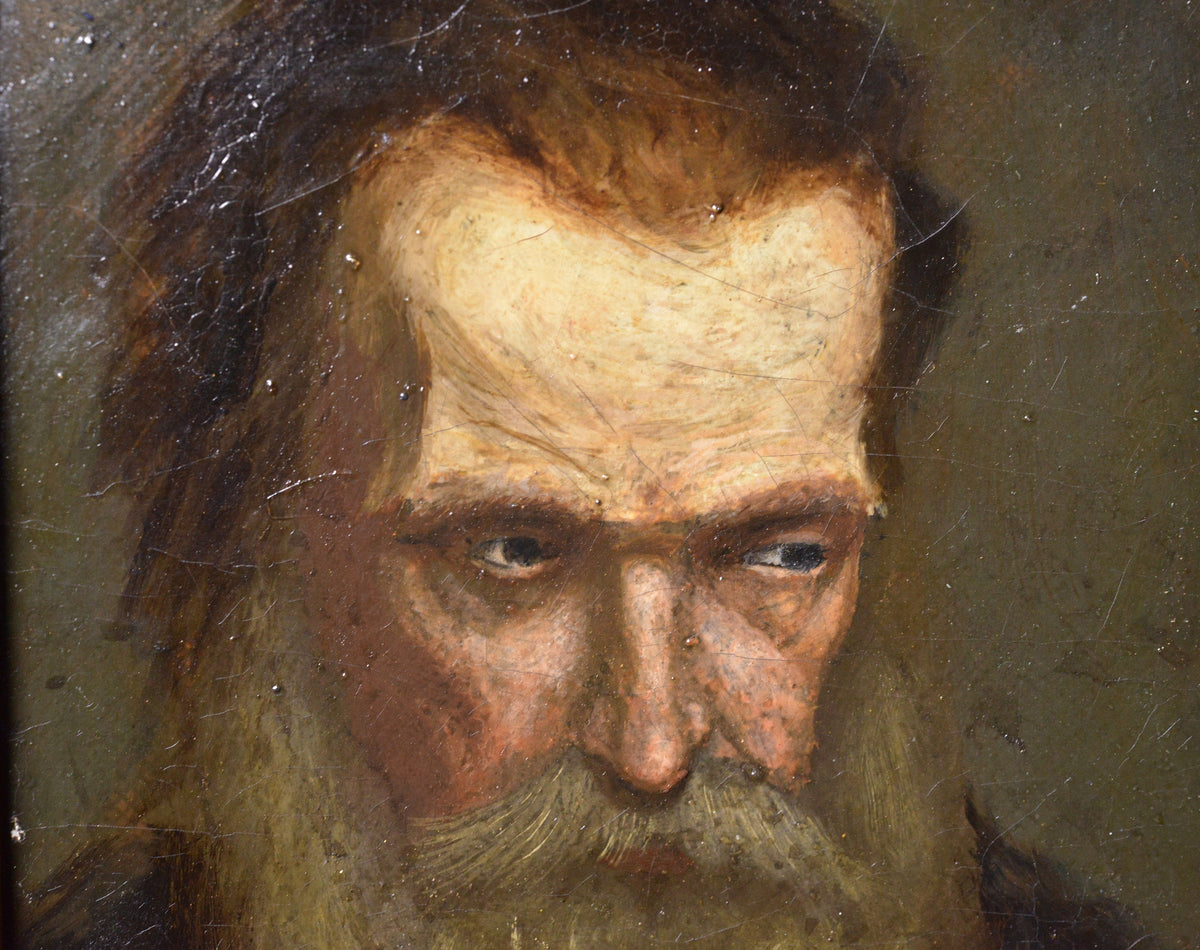 Portrait of thoughtful philosopher early 20C antique painting modernism master