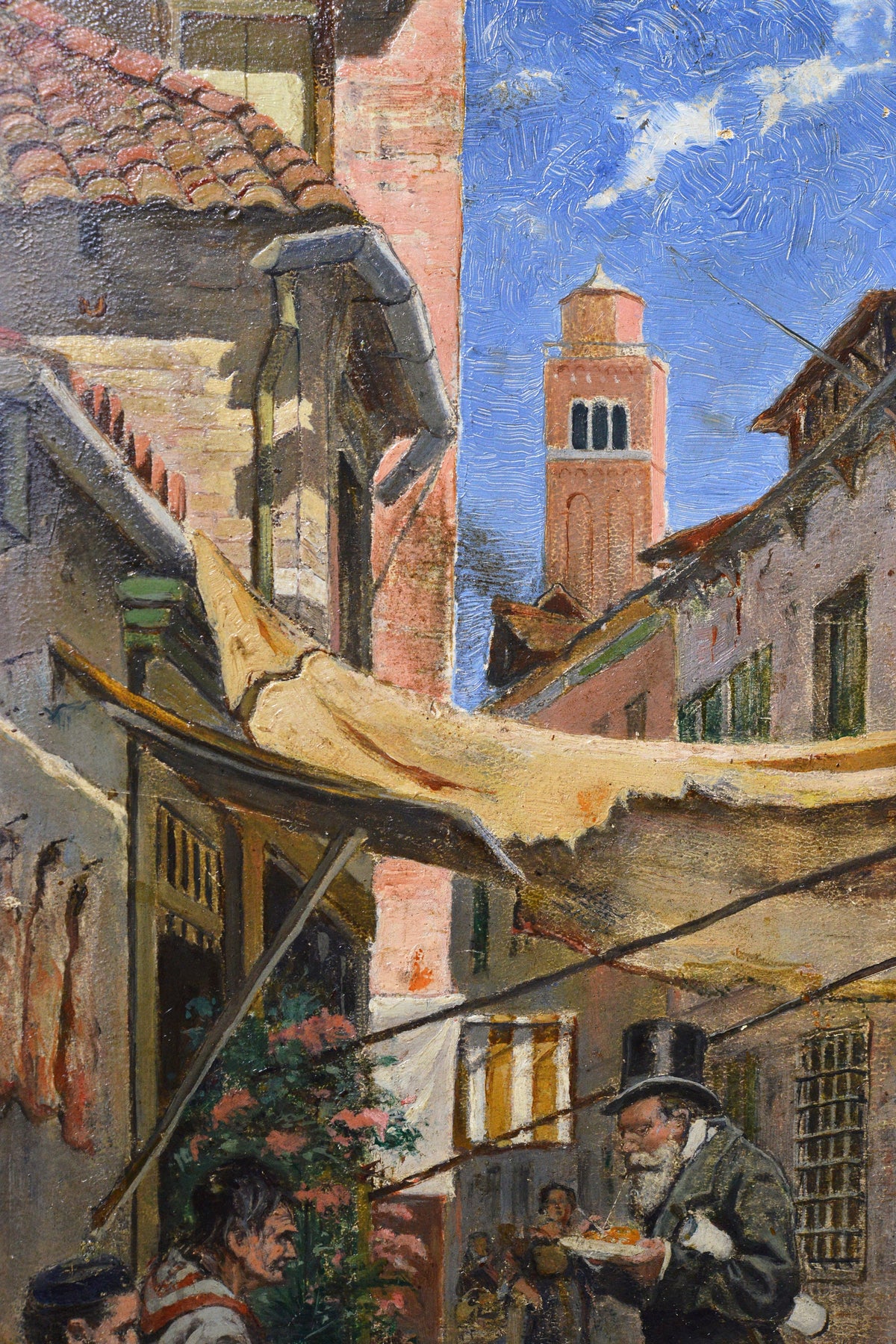 Italian Genre scene Snack on street in Venice 19th century Swedish master