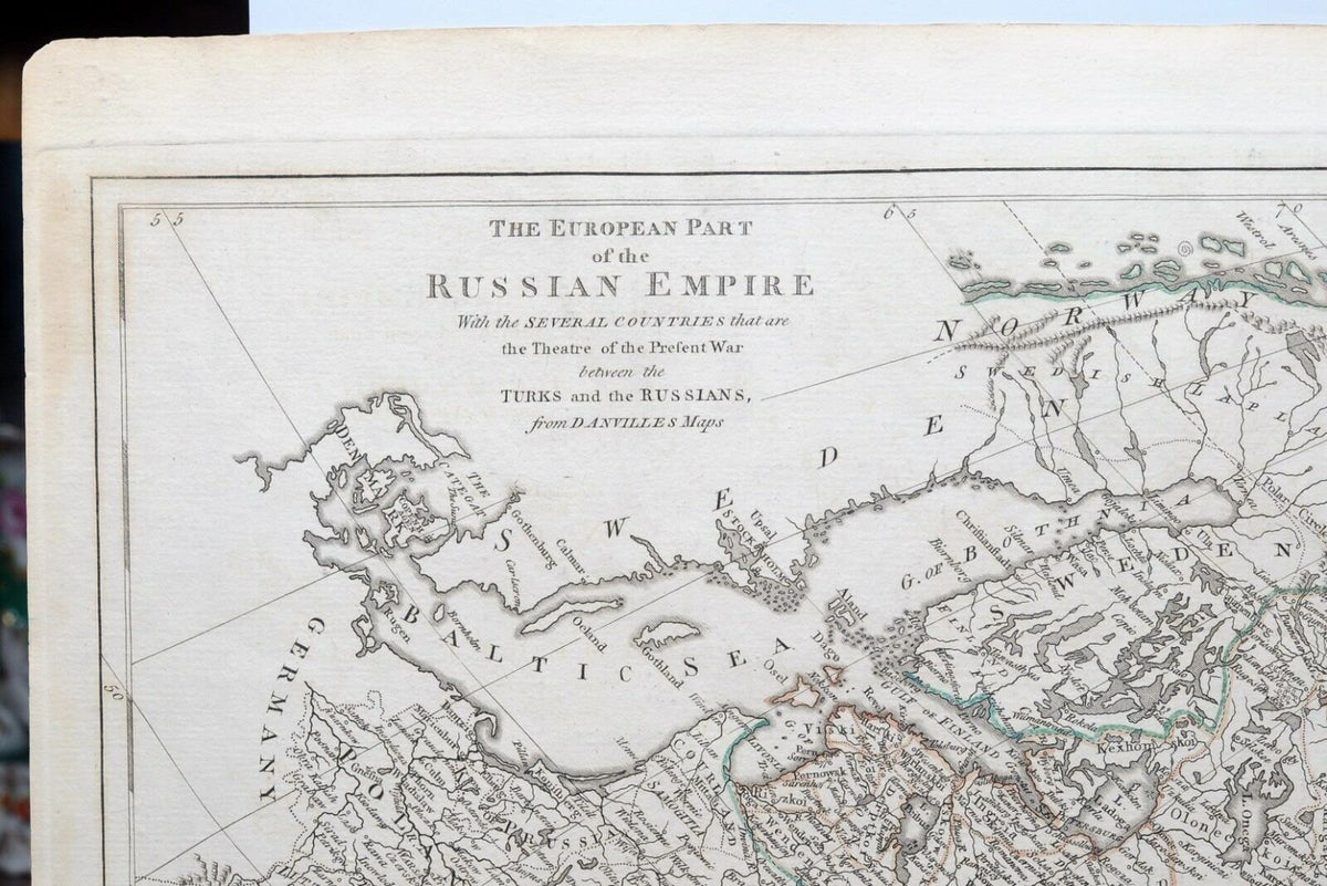 French author 18C Russian empire large map incl. Alaska published Robert Sayer