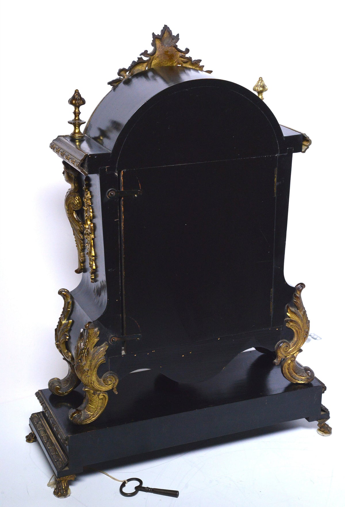 19 century Antique Black wood n Gild Bronze Baroque clock