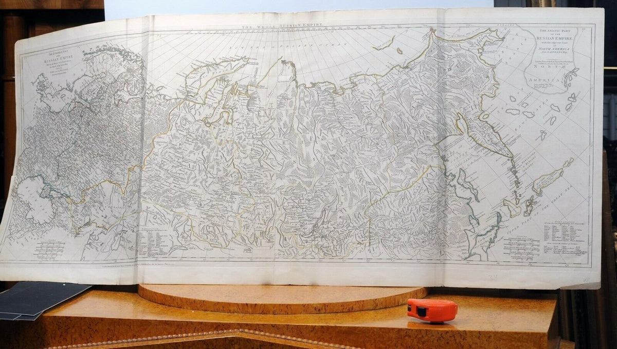 French author 18C Russian empire large map incl. Alaska published Robert Sayer