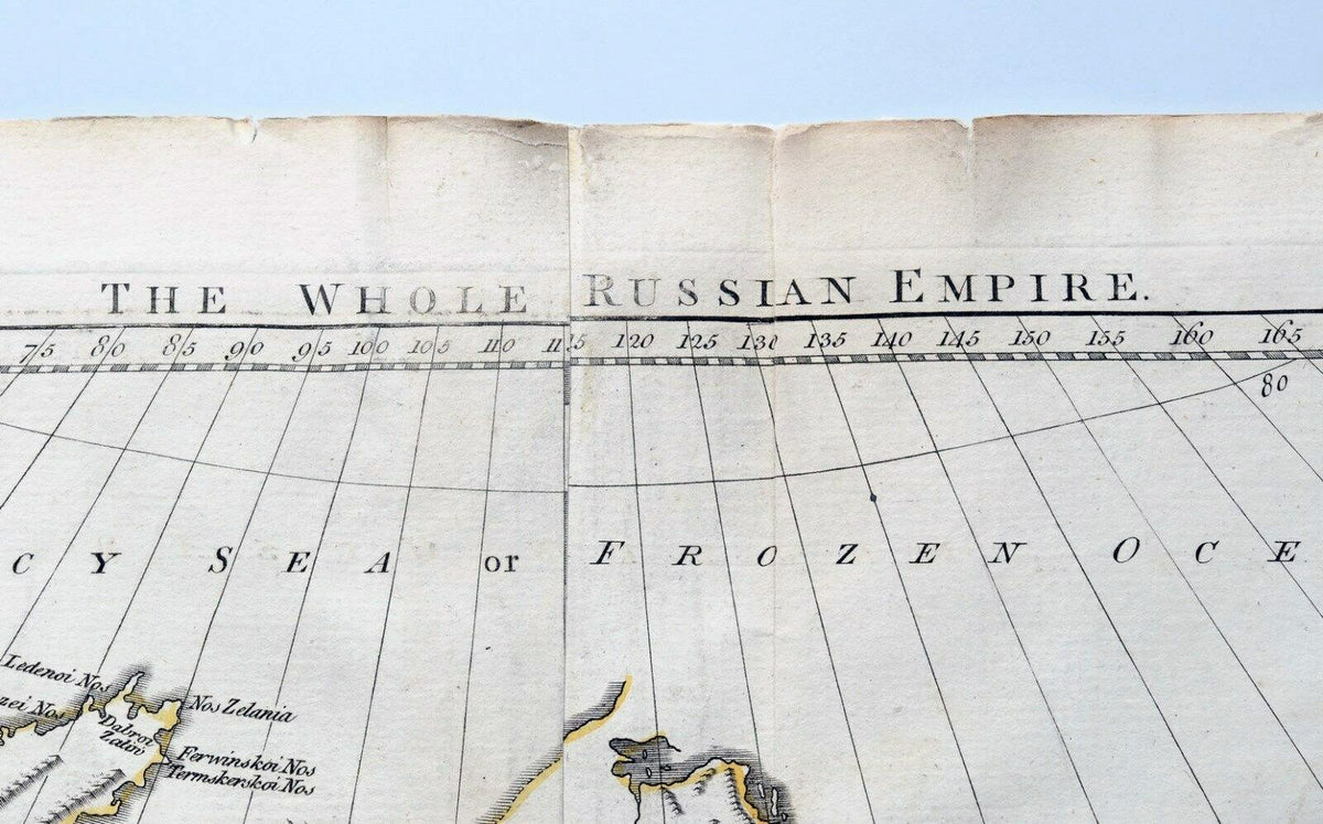 French author 18C Russian empire large map incl. Alaska published Robert Sayer