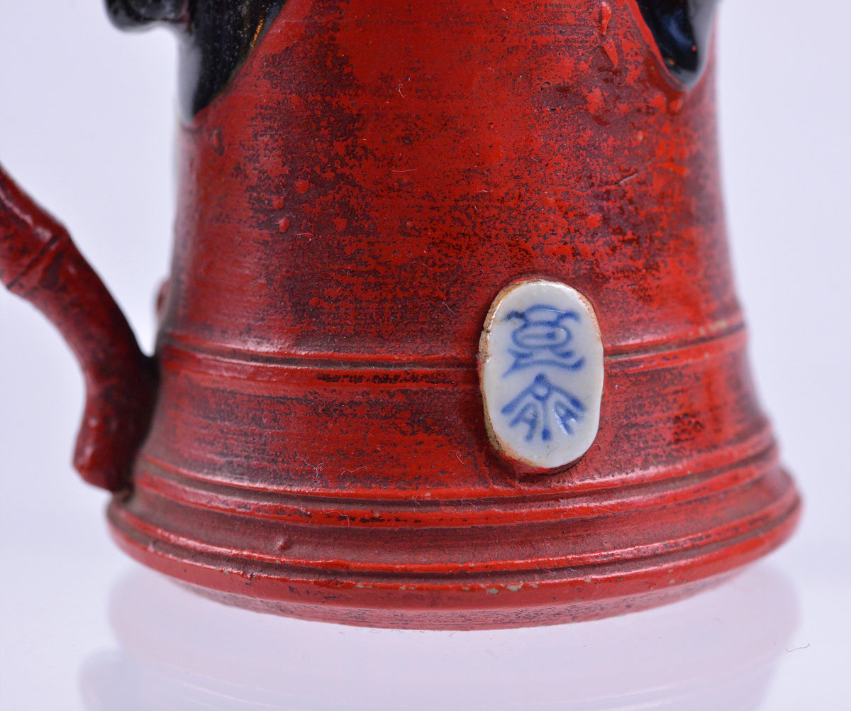 Signed Antique Japanese Sumida Gawa Pottery Figural Creamer Little Jug